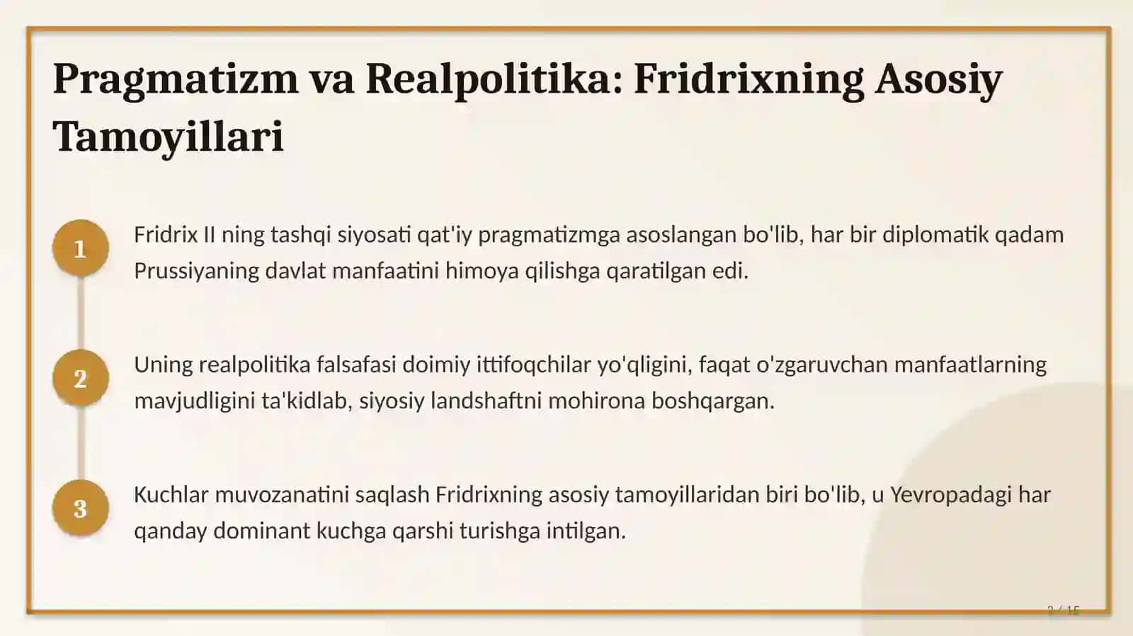 Fridrix II ning tashqi siyosati va diplomatikasi 2