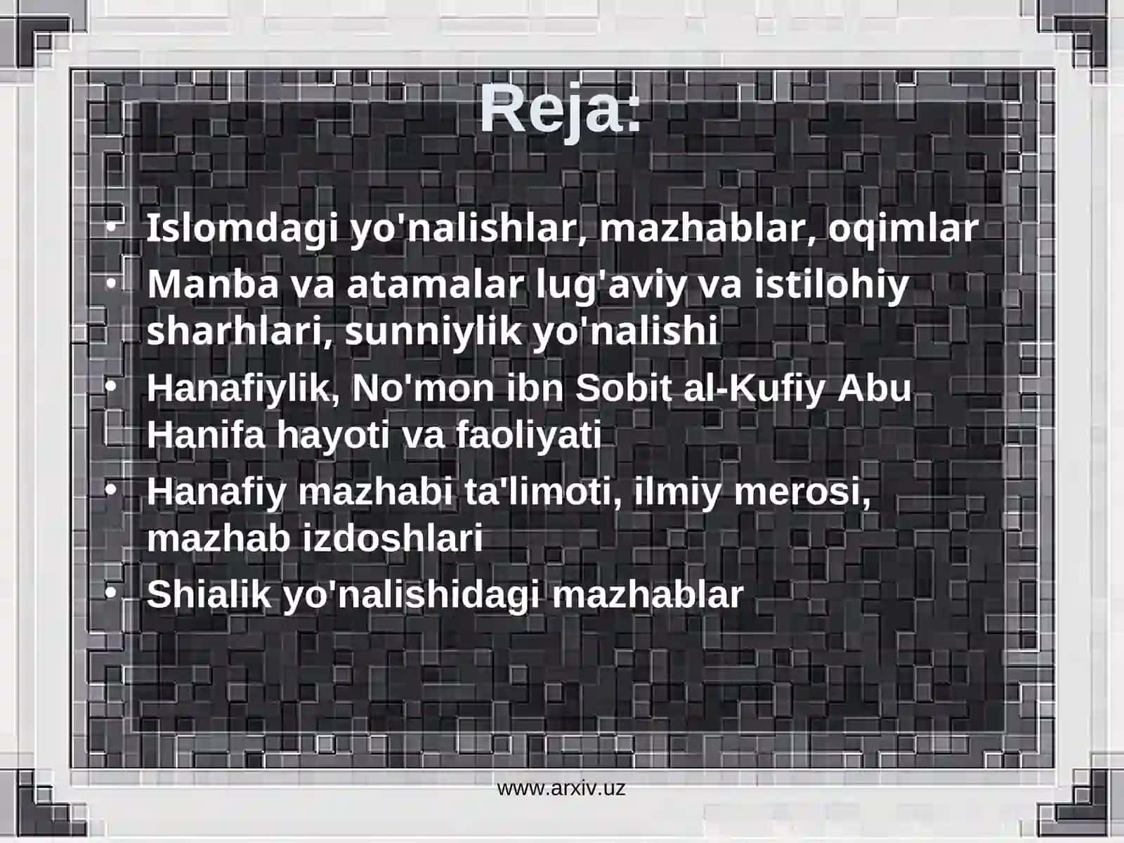 Islom mazhablari 2