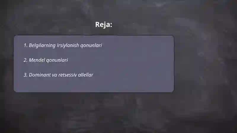 Belgilarning irsiylanish qonunlari 2