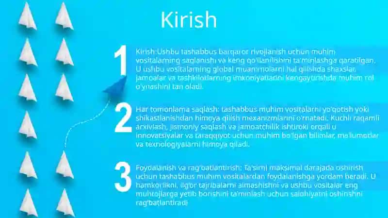 Asosiy Vositalarning Butun Saqlanishi Va Ulardan Foydalanishni TargʻIb Etish 2