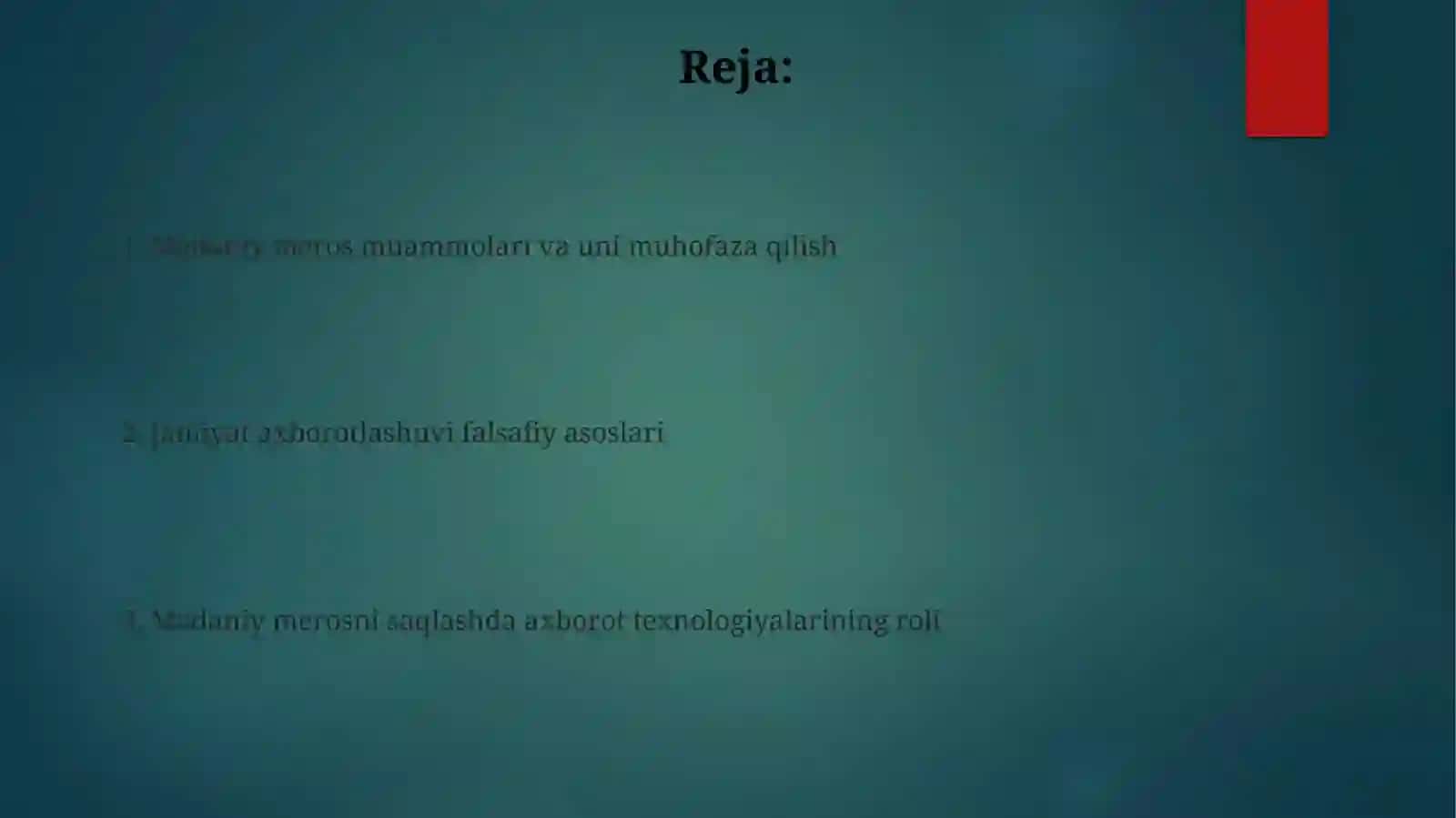 Madaniy meros va unga munosabat muammolari 2