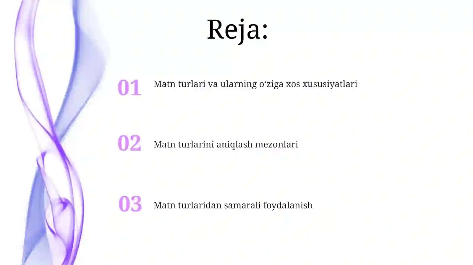 Matn turlari, ularning o‘ziga xos jihatlari bo‘yicha taqdimot yaratish 2