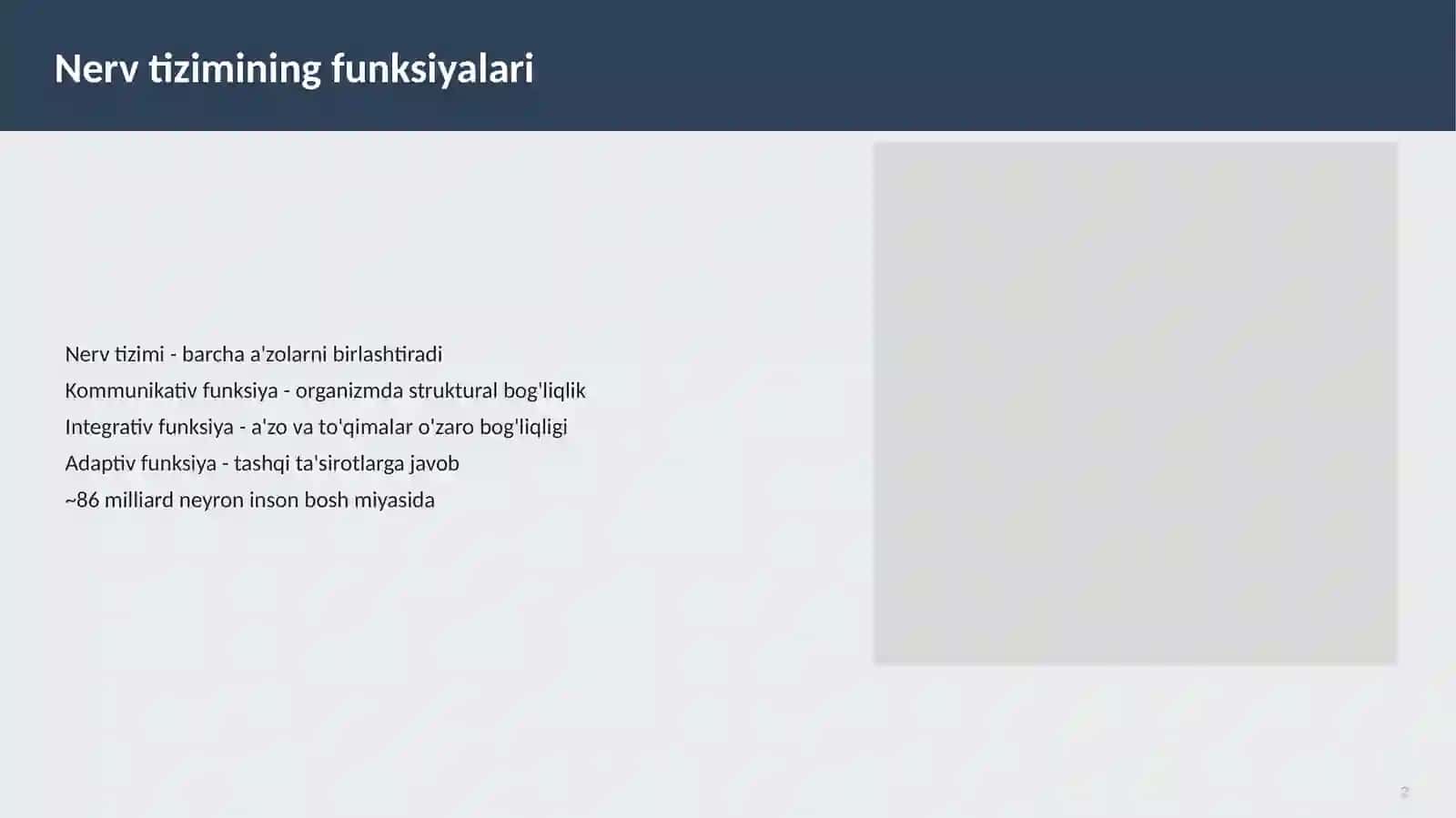 Markaziy va Periferik Asab Tizim Biokimyosi 2