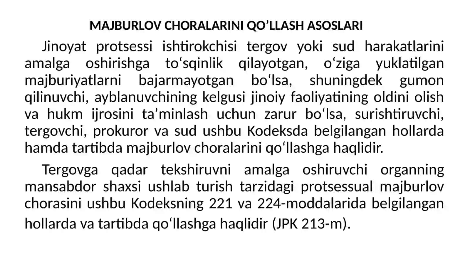 PROTSESSUAL MAJBURLOVCHORALARI 2