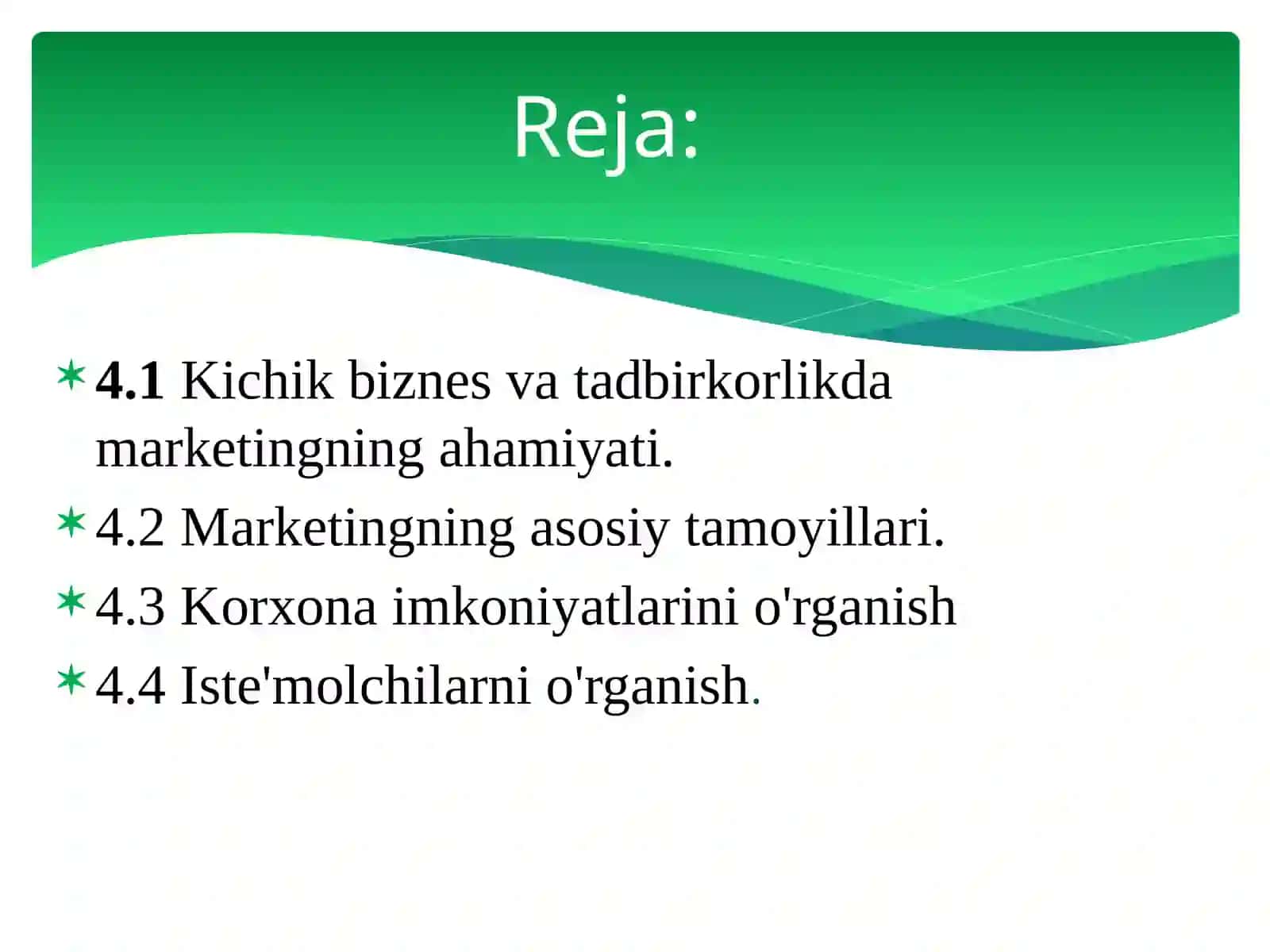 Kichik Biznes va Tadbirkorlikda Marketingning Mazmuni va Asosiy Tamoyillari 2