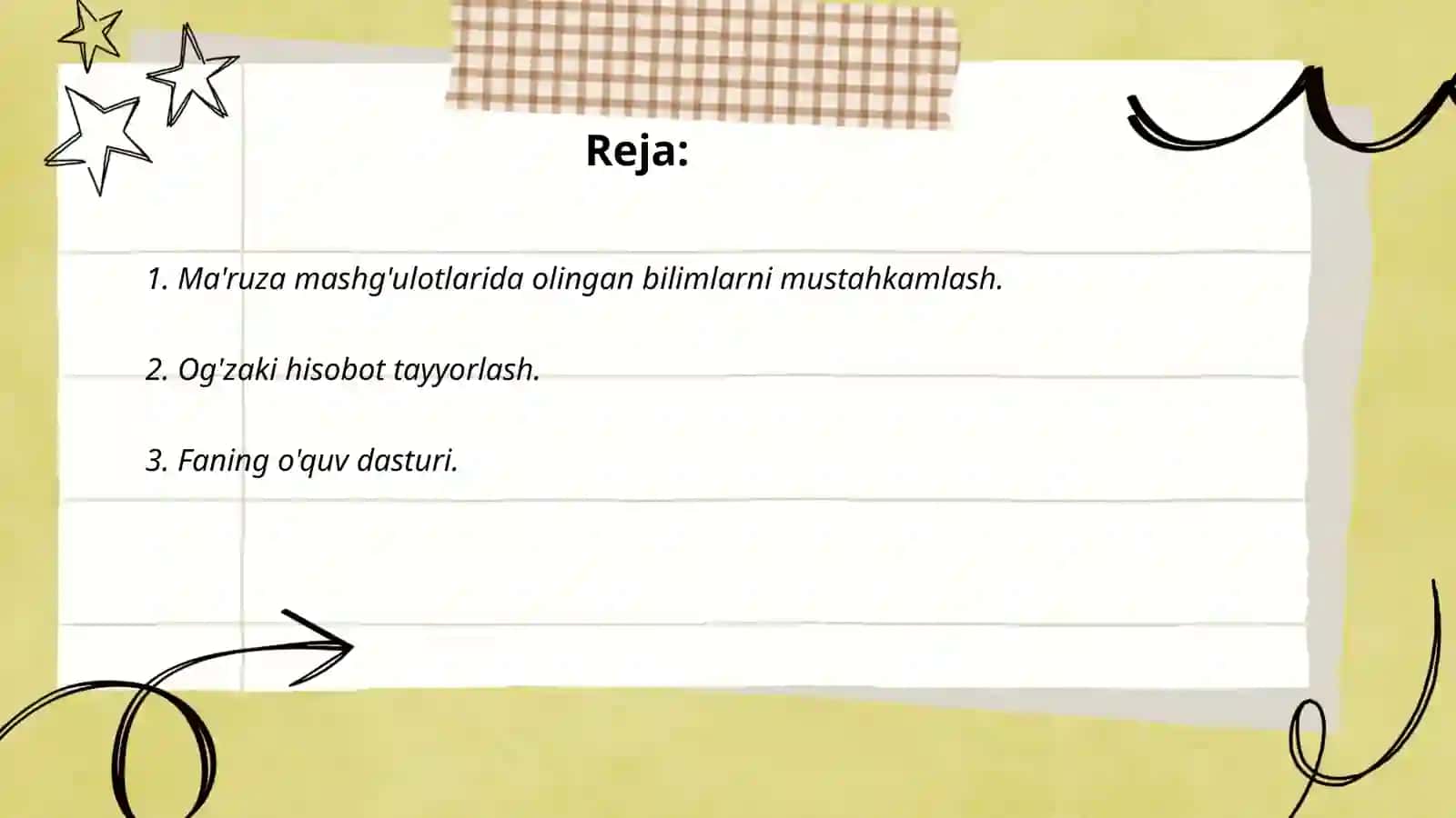 Og'zaki xisobot mustaxkamlash 2