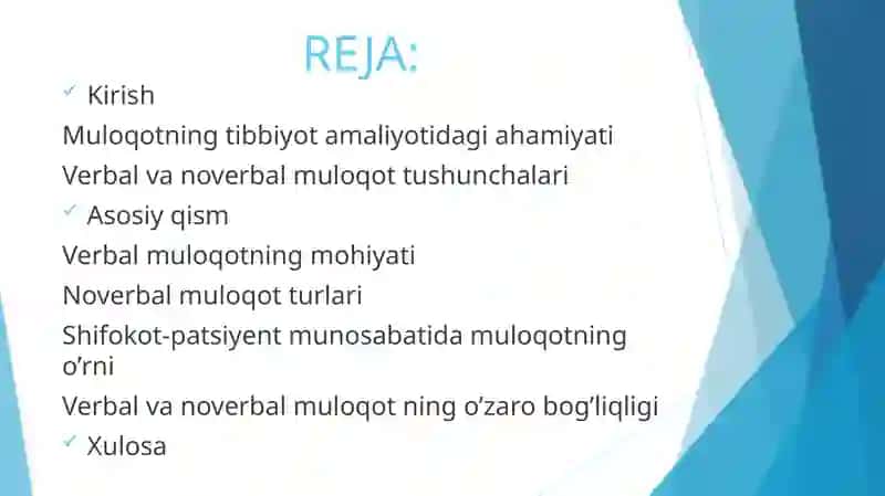 Patsient bilan verbal va noverbal muloqot 2
