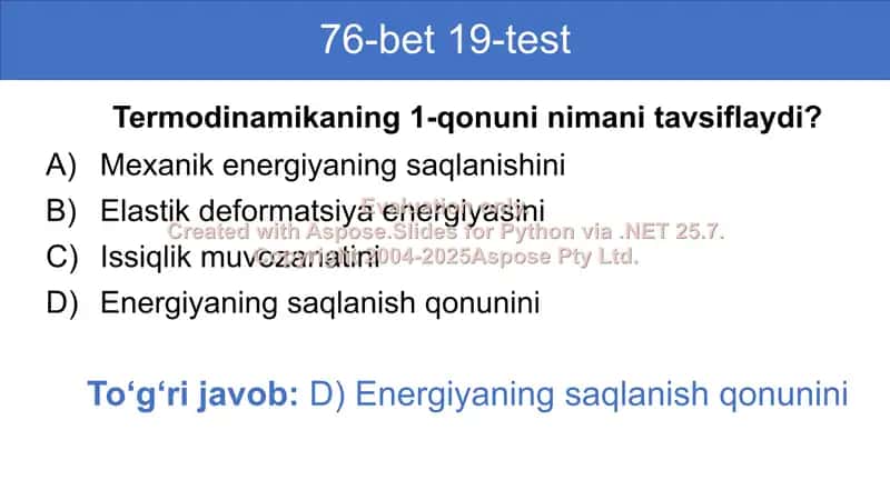 Issiqlik jarayonlarining qaytmasligi. Termodinamikaning 2-qonuni 2
