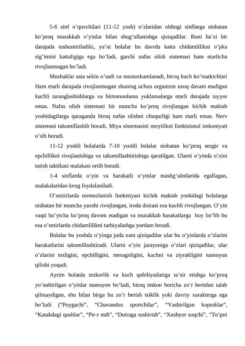 Sport to'garak mashg'ulotlari va bayram tadbirlarini o'tkazish 2