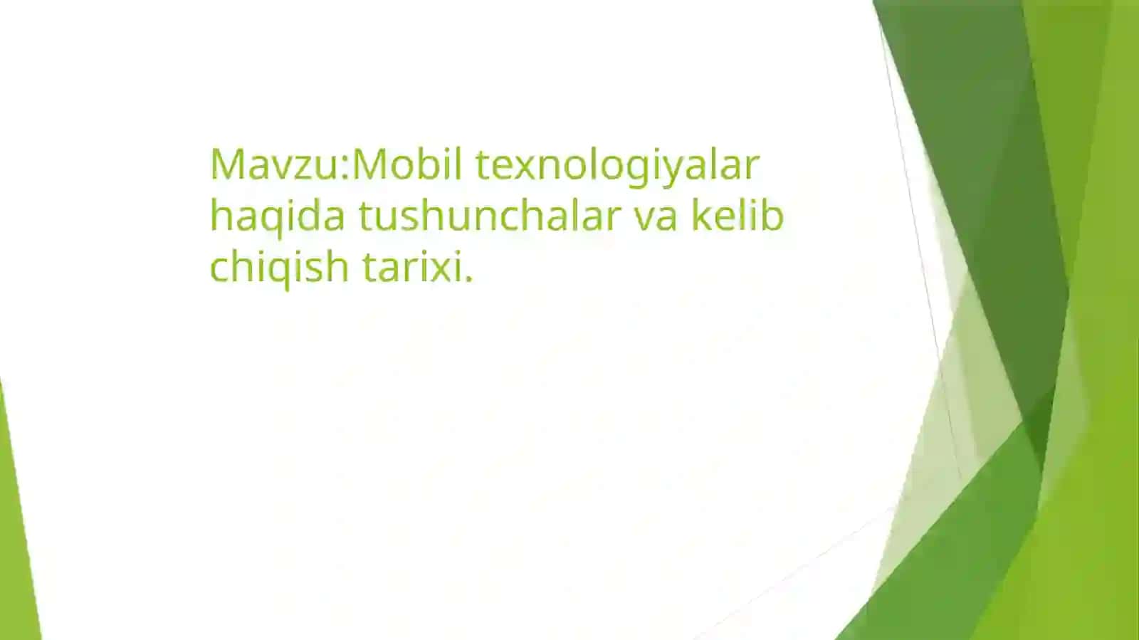 Mobil texnologiyalar haqida tushunchalar va kelib chiqish tarixi 2