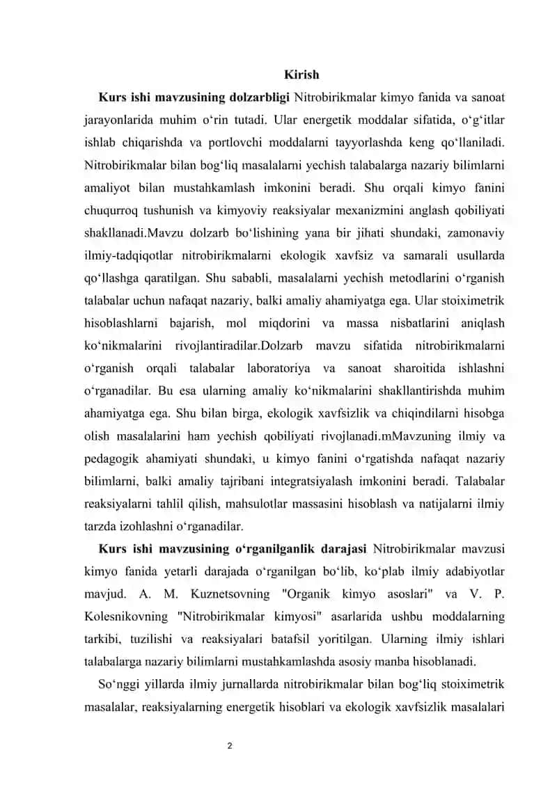 Nitrobirikmalar mavzusiga oid masalalar yechish 2