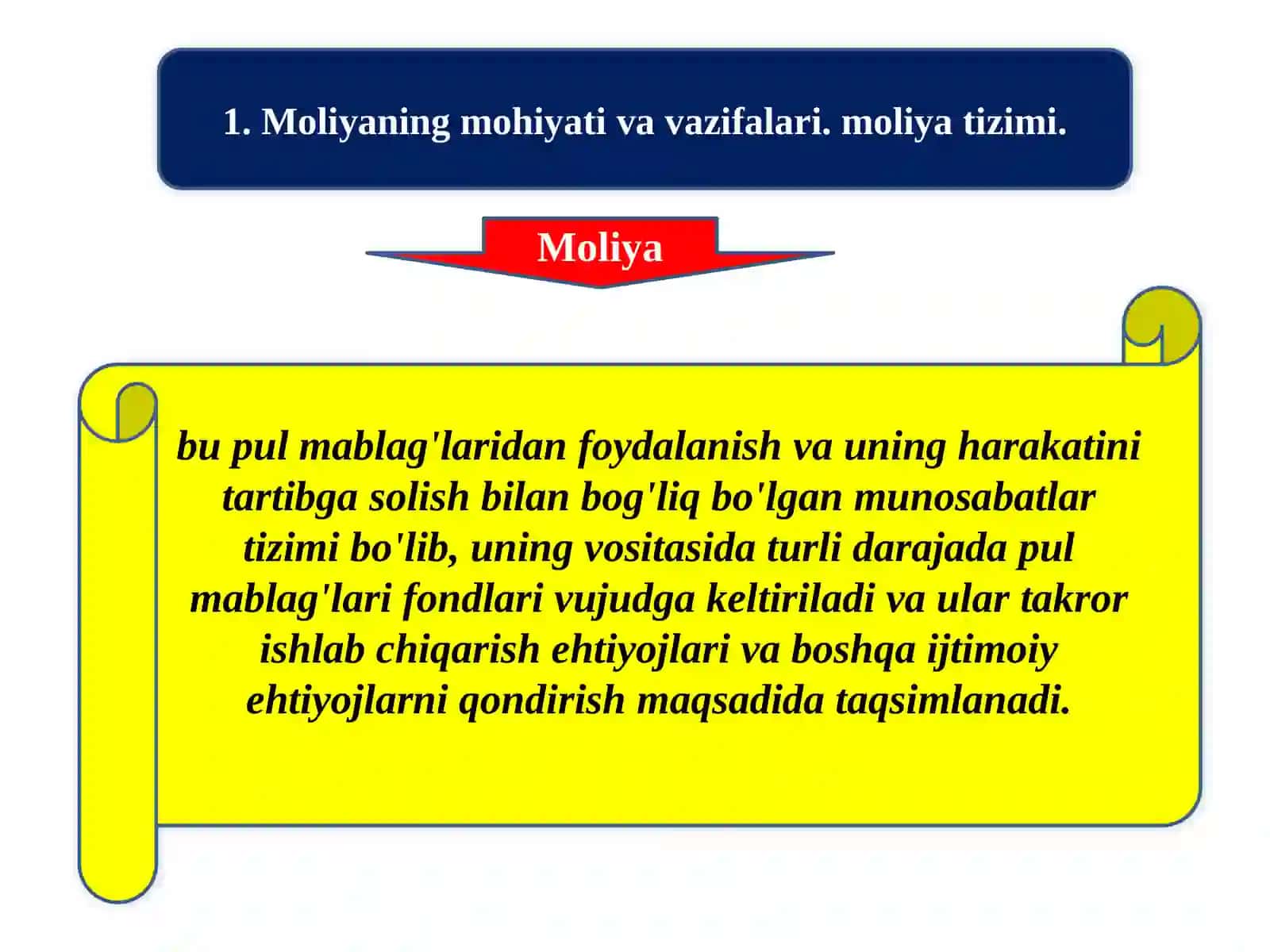 Moliyaning mohiyati va vazifalari 2