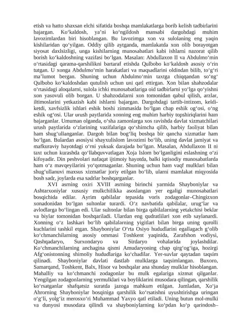 Shayboniylar Davrida Buxoro Xonligining Ijtimoiy-Iqtisodiy Hayoti 2
