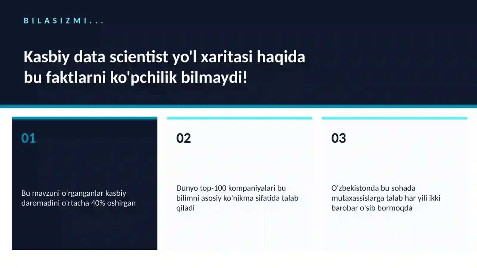Kasbiy data scientist yo'l xaritasi 2