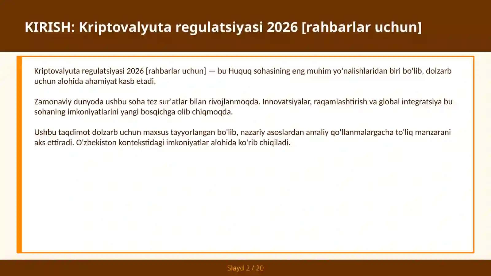 Kriptovalyuta regulatsiyasi 2026 [rahbarlar uchun] 2