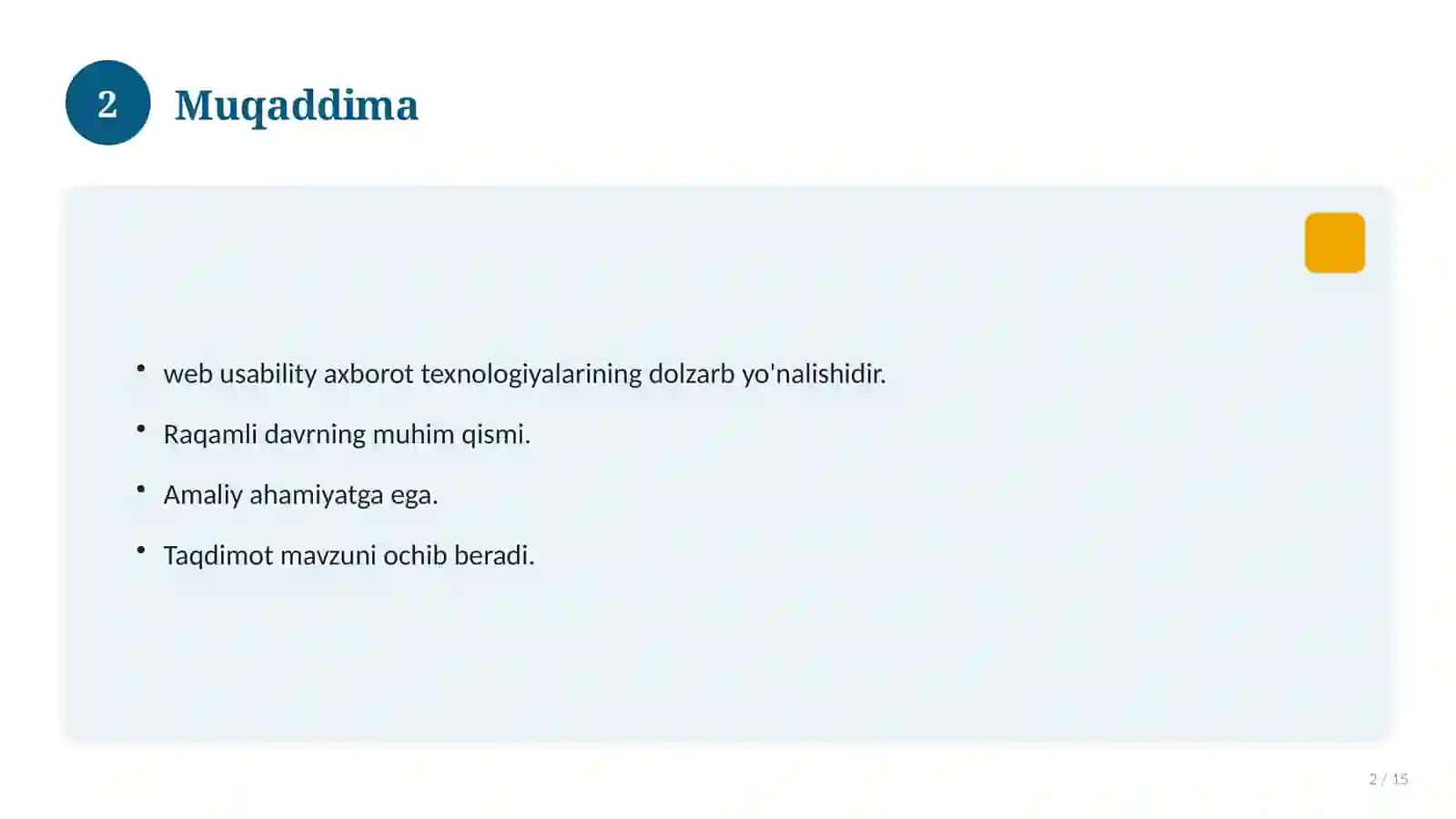 Web interfeysda foydalanuvchanlik (usability) 2