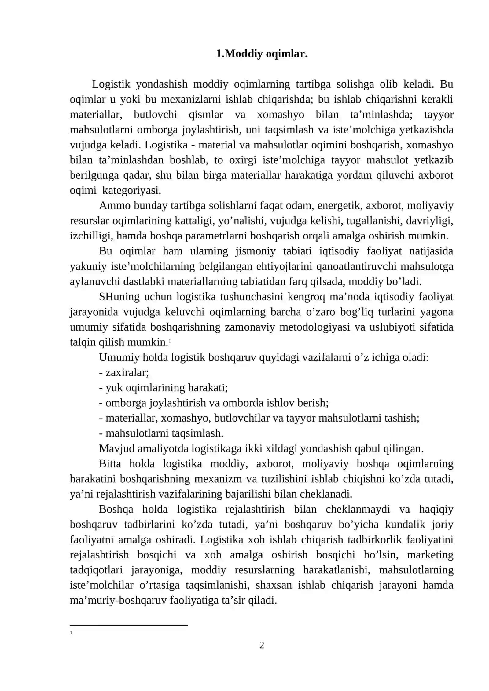 Moddiy oqimlarni bashorat qilish va strategik reja ko`rsatkichlarini xisoblash usullari 2