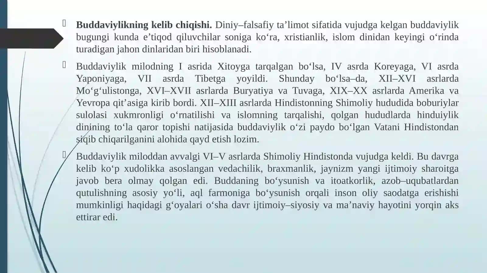 BUDDAVIYLIK DINI XRISTIAN DINI TARIXI 2