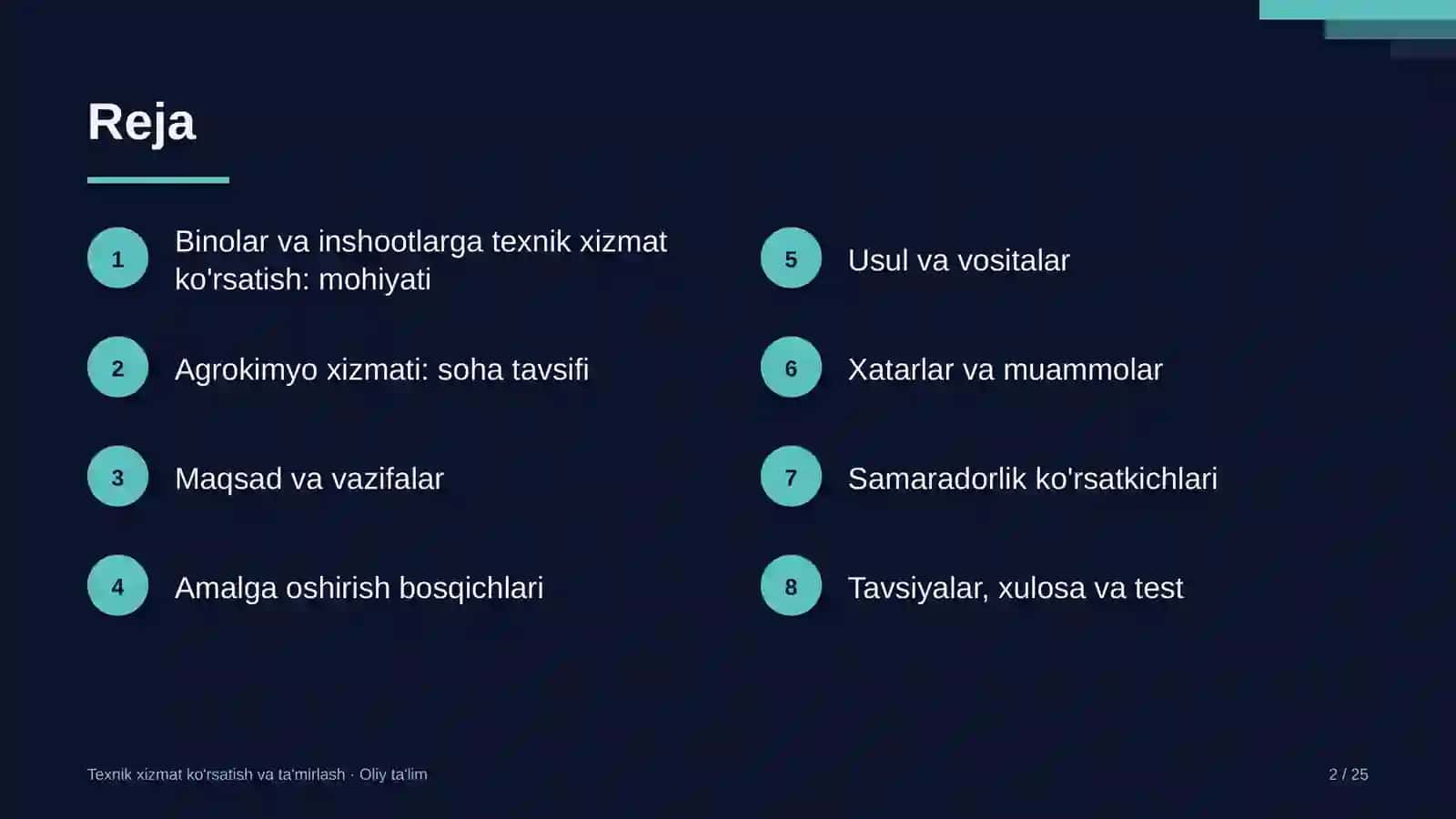 agrokimyo xizmatida binolar va inshootlarga texnik xizmat ko'rsatish 8869 2
