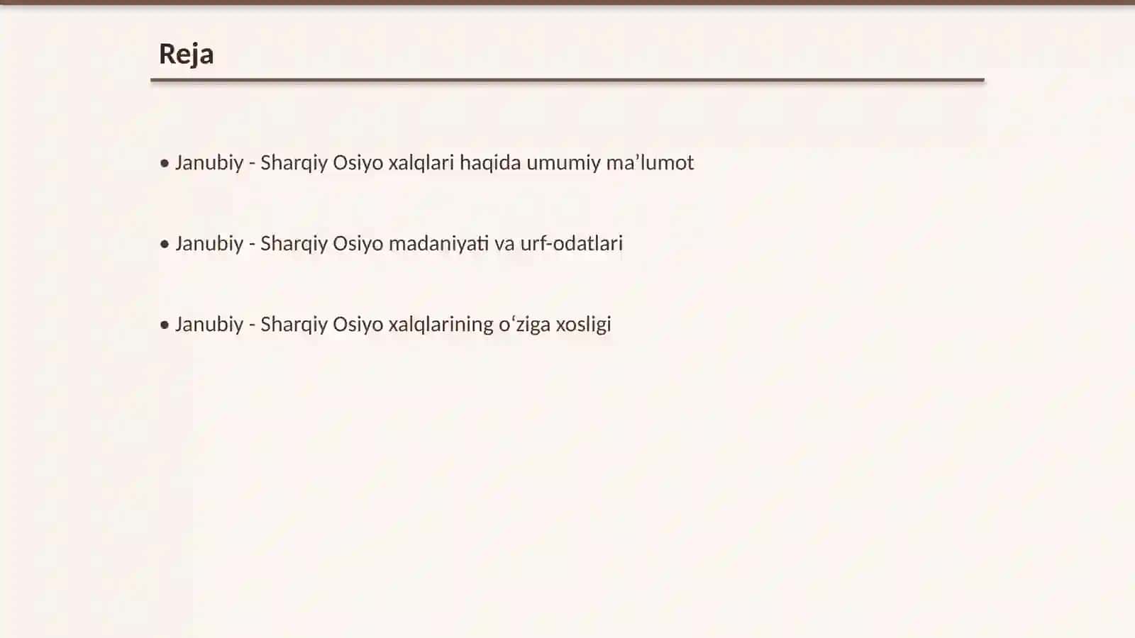 Janubiy - Sharqiy Osiyo xalqlari. Etnalogiya 2