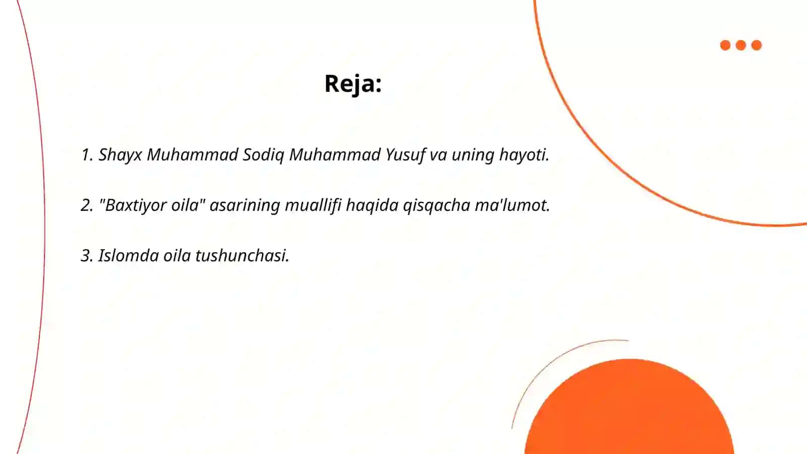 Shayx Muhammad Sodiq Muhammad Yusufning "Baxtiyor oila" asarida islom qadryatlari talqini 2