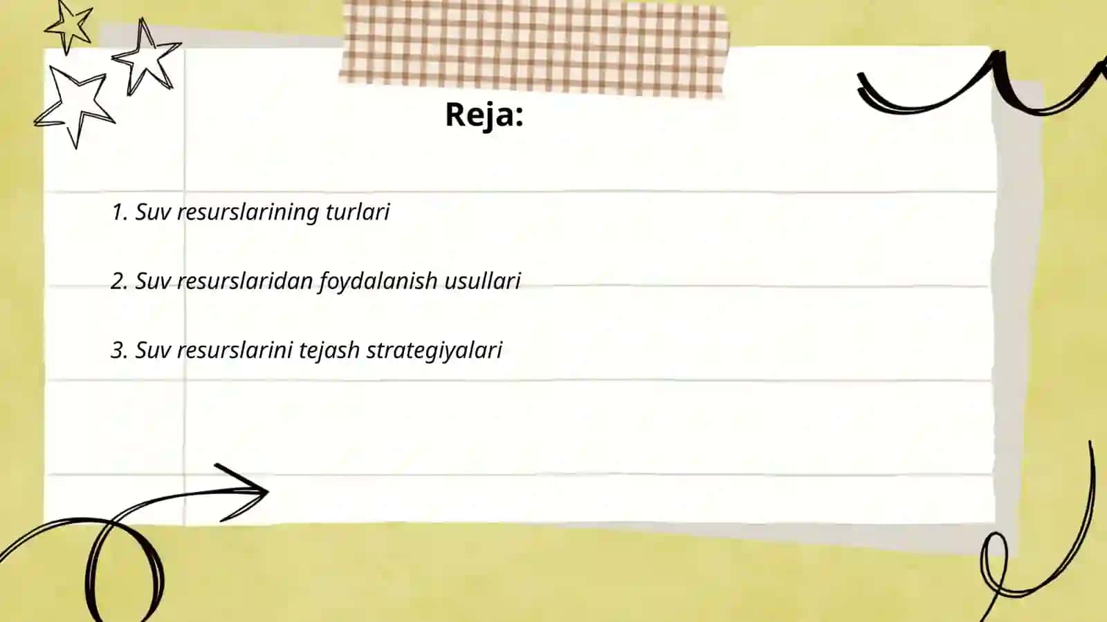Suv resurslari ulardan foydalanish va muhofaza qilish 2
