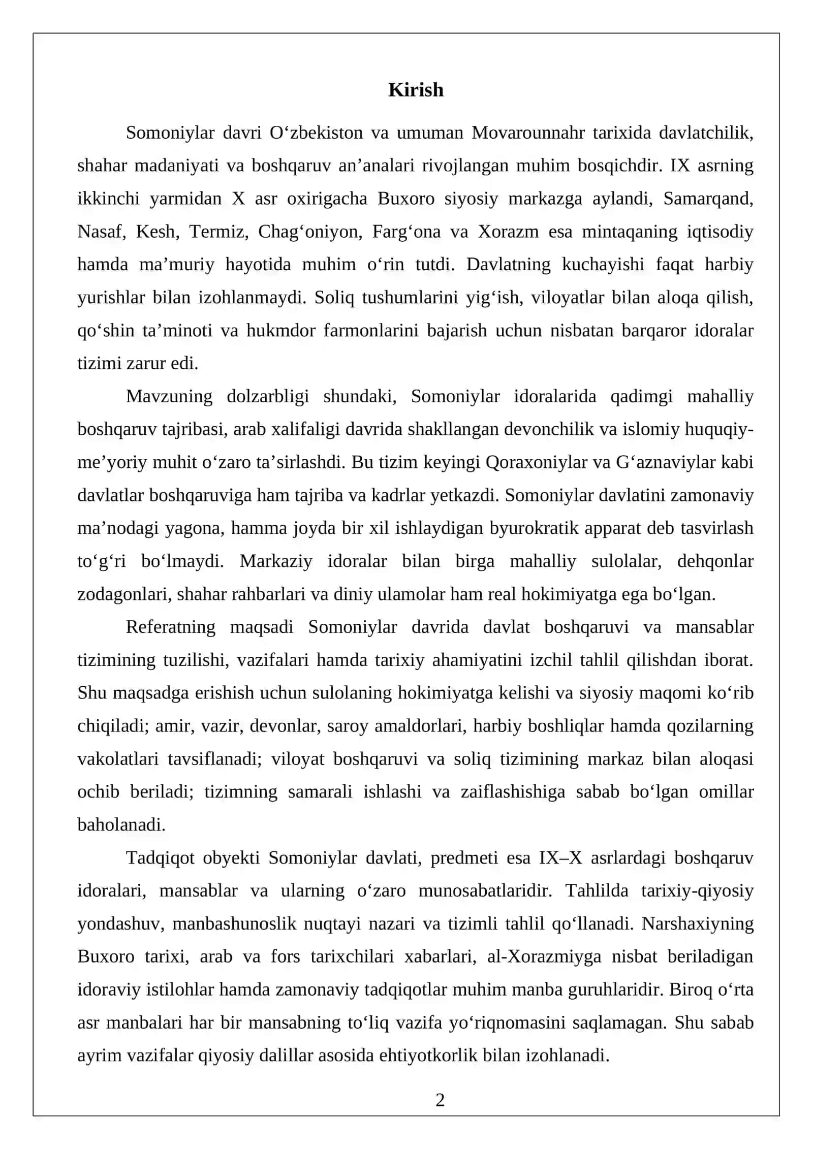 Somoniylar davrida davlat boshqaruv va mansablar tizimi 2