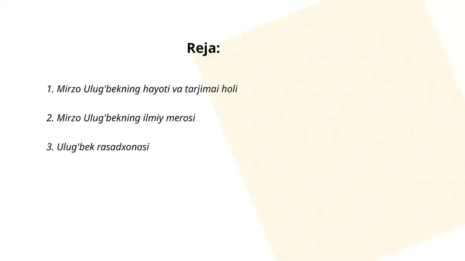 Mirzo Ulug'bekning hayoti va tarjimai holi 2