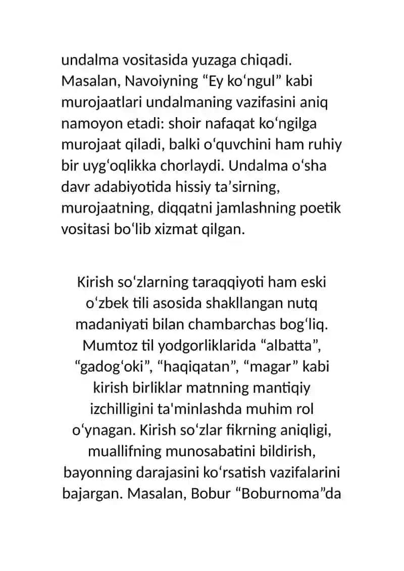 Undalma va kirish soʻzlar 2