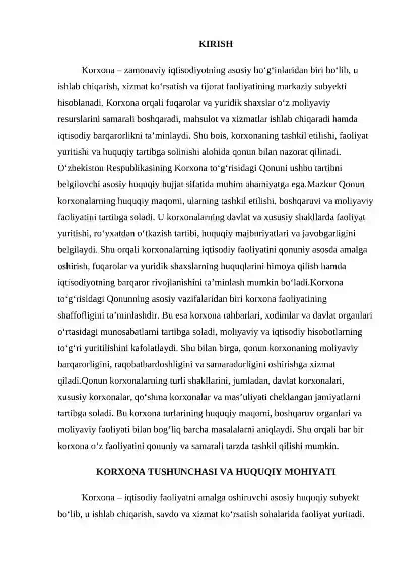 Korxonalar tushunchasi 2