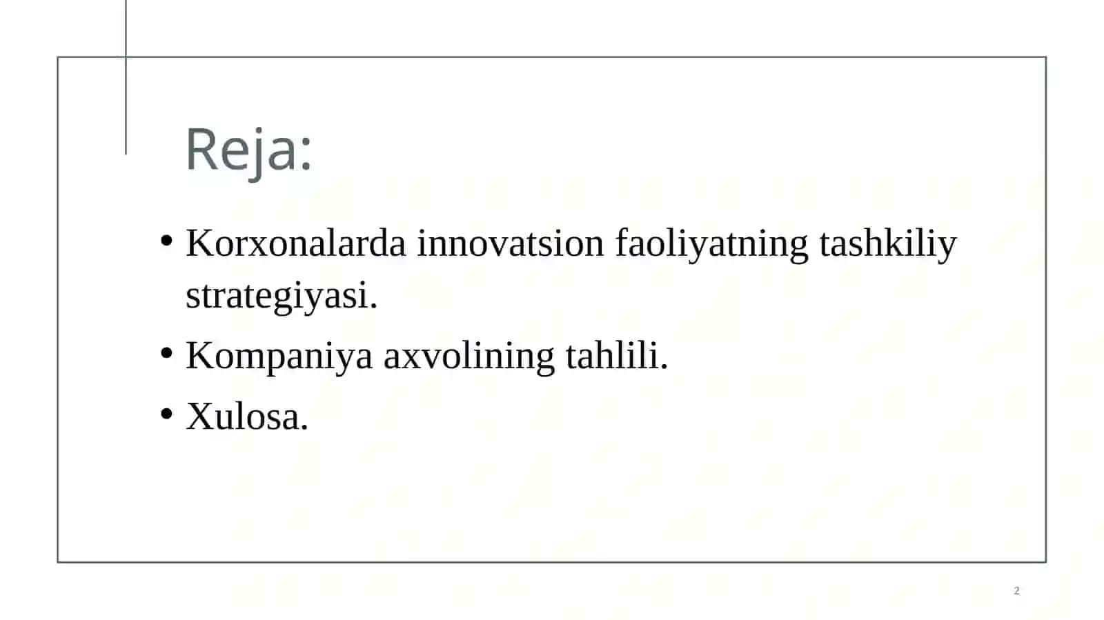 Korxonalarda innovatsion faoliyatning tashkiliy strategiyasi 2