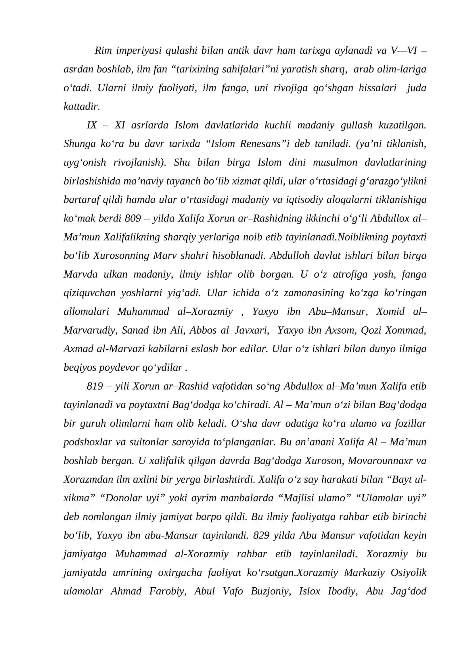 Sharqning fan akademiyalari va dorulfununlari 2