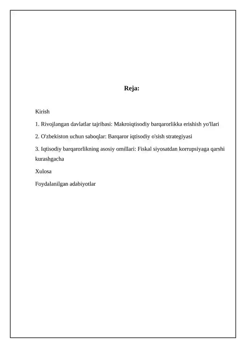 Iqtisodiy ob'ektlarning barqarorligini oshirish 2