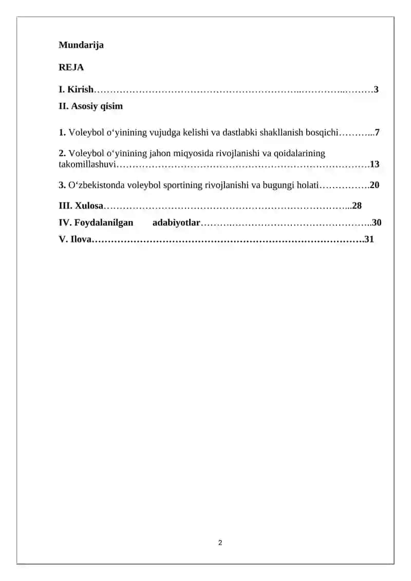 Voleybol oʻyinining vujudga kelishi va rivojlanishi 2