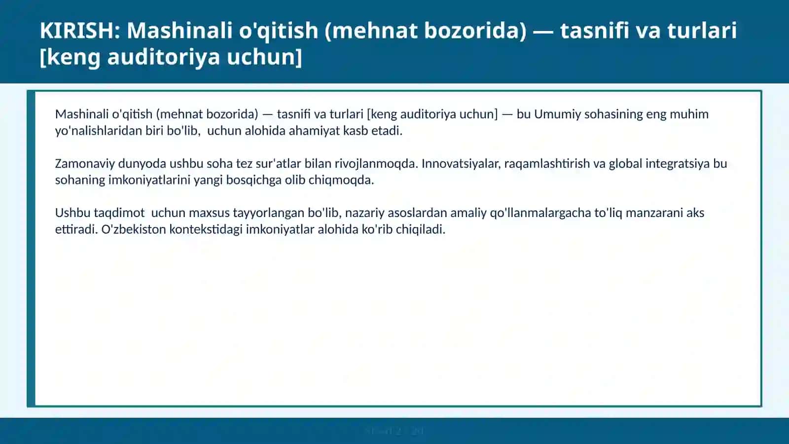 Mashinali o'qitish (mehnat bozorida) — tasnifi va turlari [keng auditoriya uchun] 2