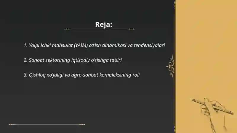 O‘zbekiston Respublikasida iqtisodiy o‘sish tendensiyalari va omillari 2