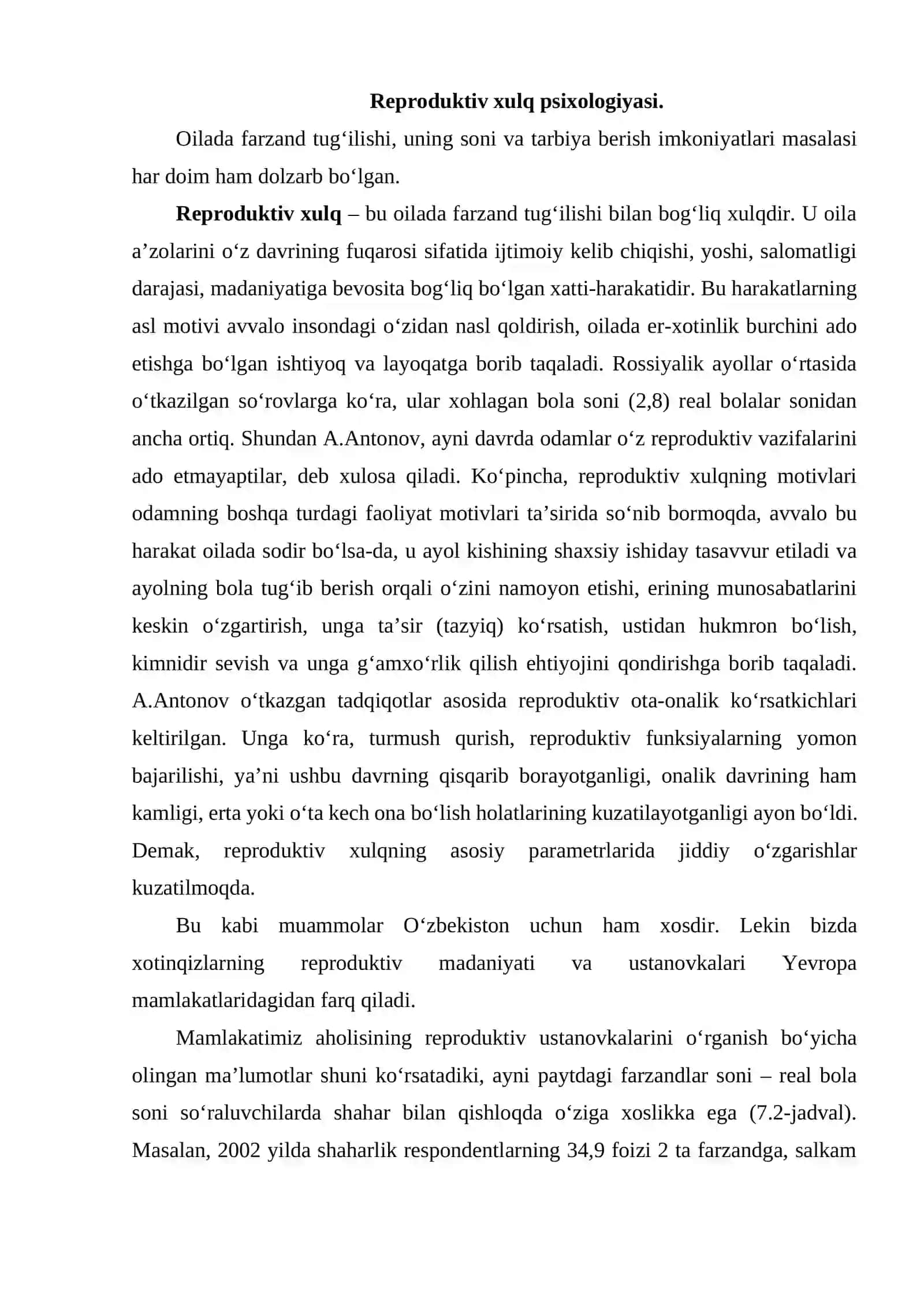 Ota onalarda ota onalik identifikatsiyasi xususiyatlari 2