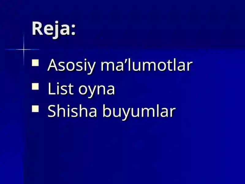 Shisha va shisha buyumlar 2