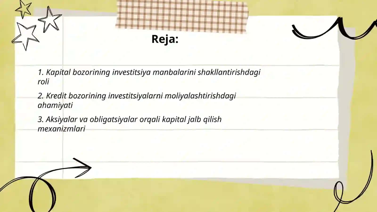 Investitsiya manbalarini shakllantirishda kapital va kredit bozorlarining roli 2