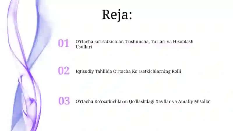 O'rtacha miqdorlar mohiyati va ularni iqtisodiy tahlildagi ahamiyati 2
