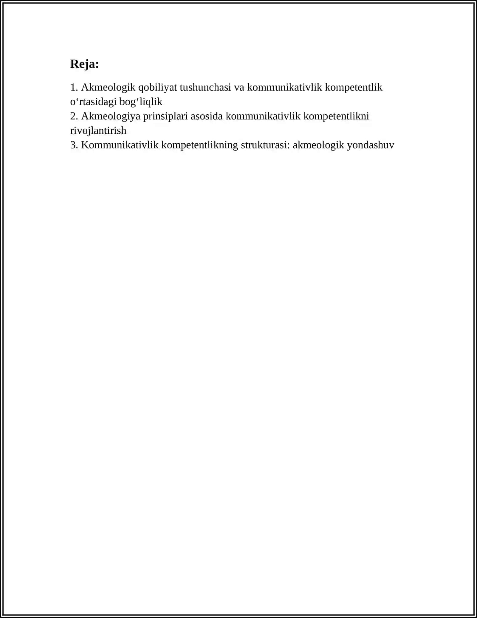 AKMEOLOGIK QOBILIYAT. KOMMUNIKATIVLIK KOMPETENTLIK 2