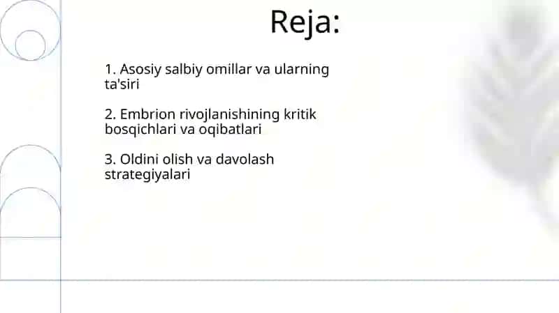 Embriogenezga taʼsir etuvchi salbiy omillar 2