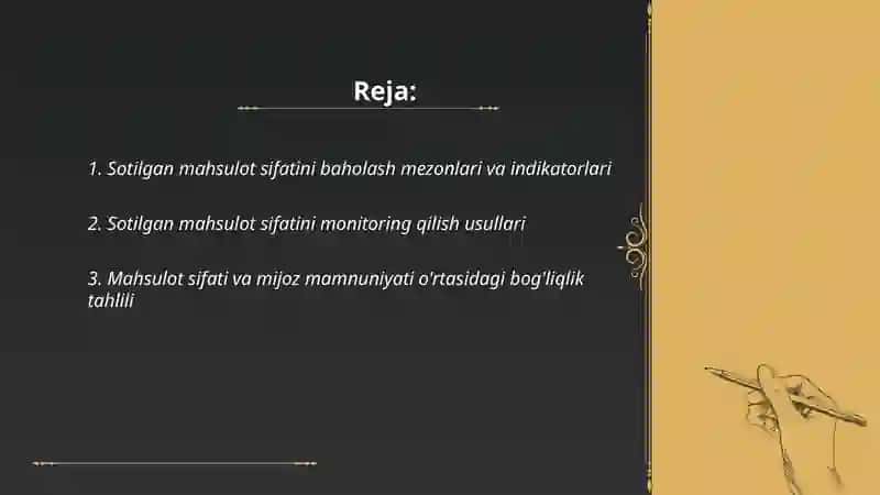 Sotilgan mahsulot sifatini baholash mezonlari va indikatorlari 2
