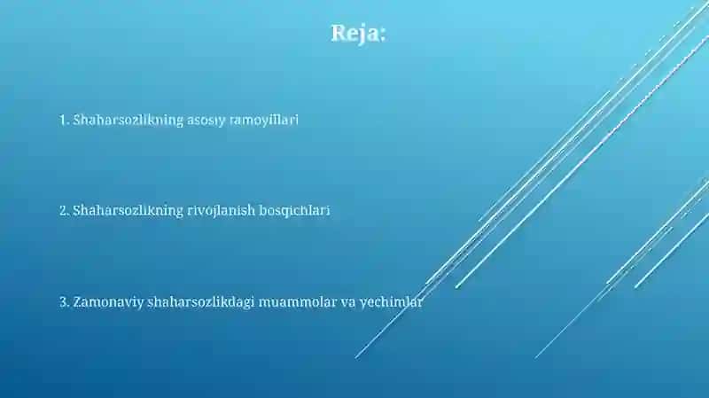 Shaharsozlik va ularning rivojlanishi 2