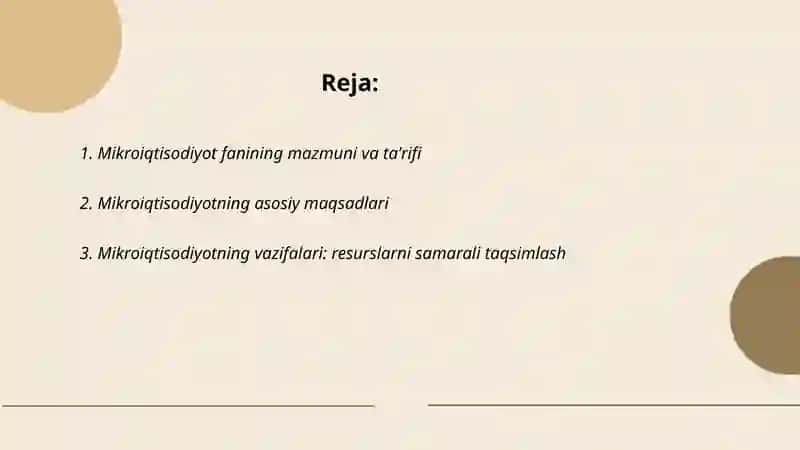 Mikroiqtisodiyot fanining mazmuni va taʼrifi 2