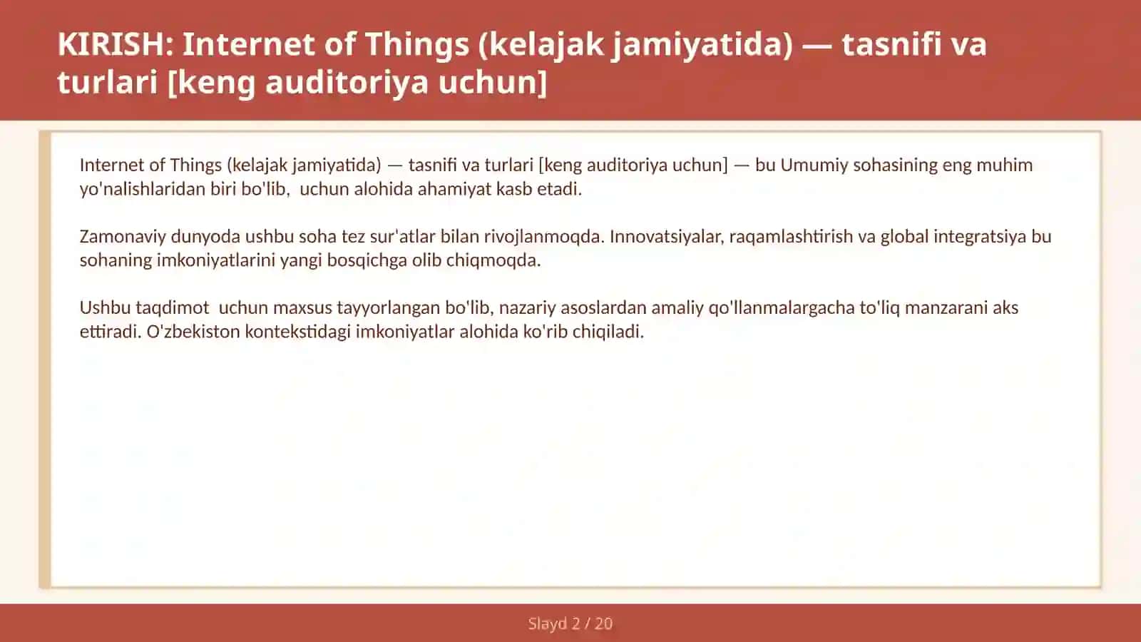 Internet of Things (kelajak jamiyatida) — tasnifi va turlari [keng auditoriya uchun] 2