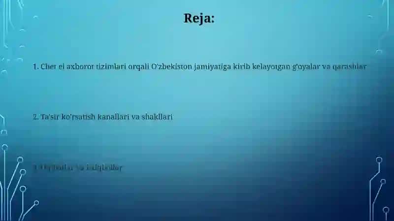 Oʻzbekiston jamiyatiga xorijiy axborot tizimlari orqali singdirilyotgan gʻoya va qarashlar 2