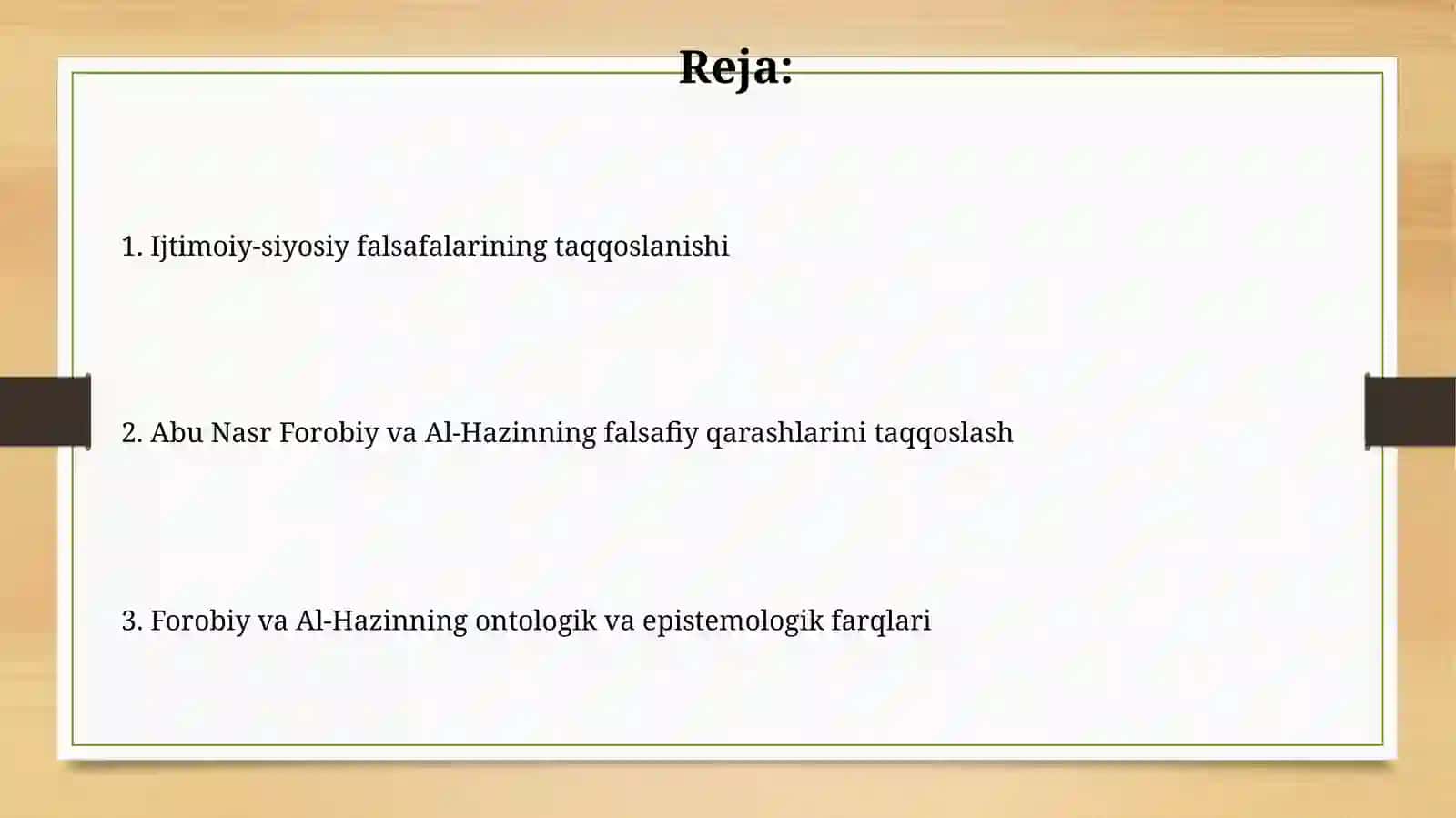 Abu Nasir Farobi va hazaliniyning falsafa ilmga oyid qarashlarini qiyosiy tahlil etish 2