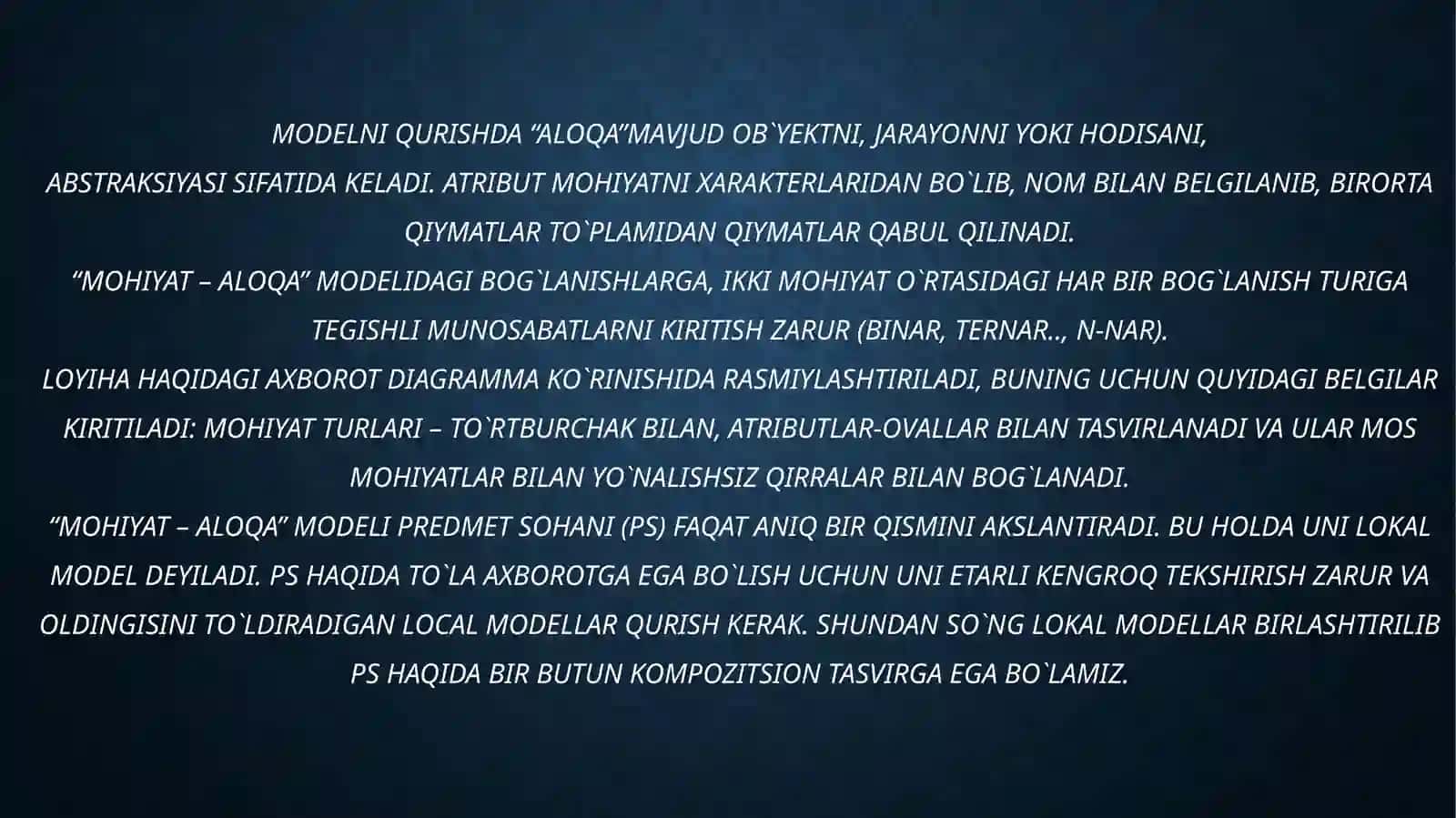 Mohiyat–aloqa modeli 2