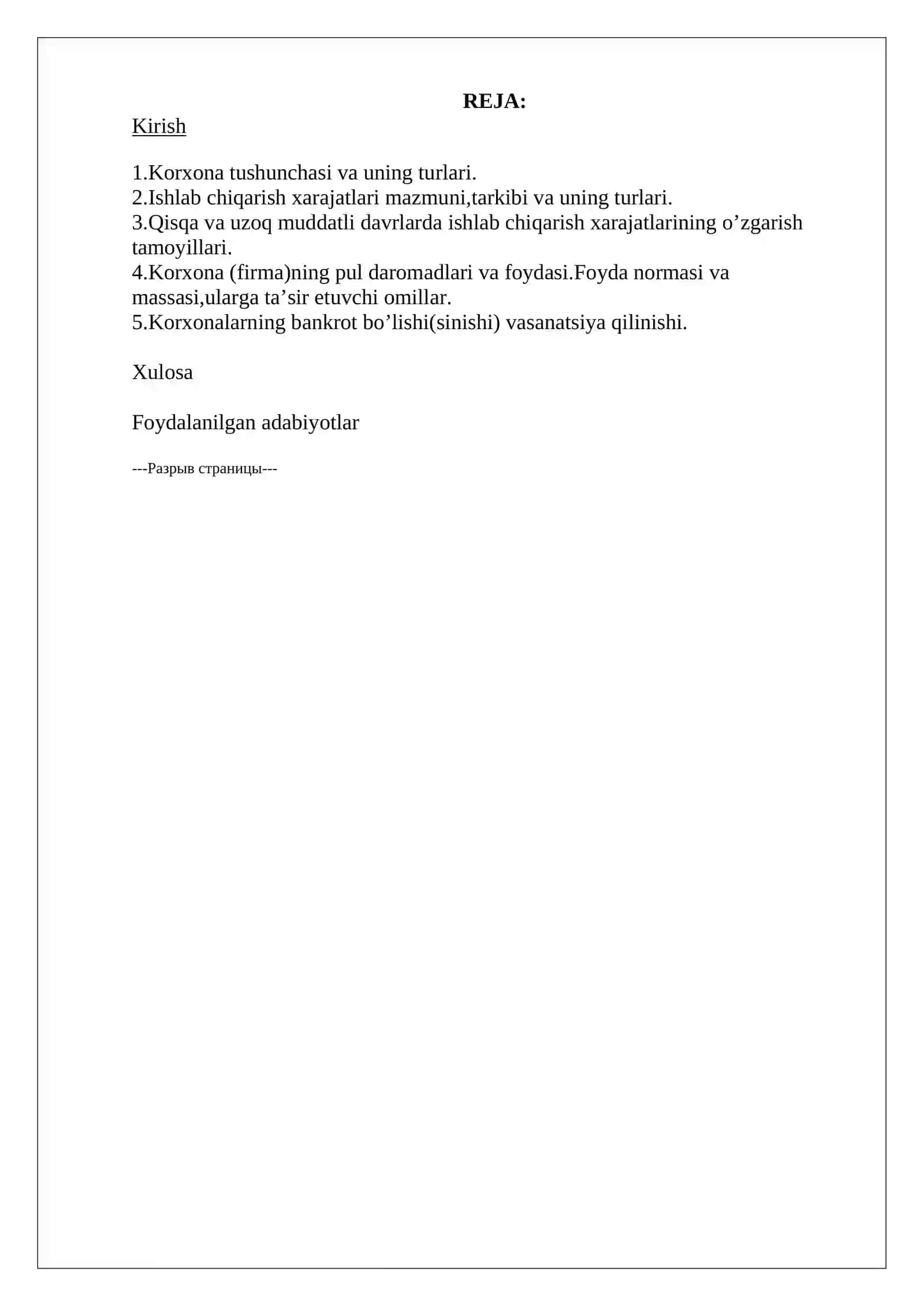 IQTISODIYOT NAZARIYASI 2
